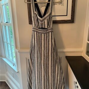 BCBGMaxAzria Black and White Sleeveless V-Neck Sundress